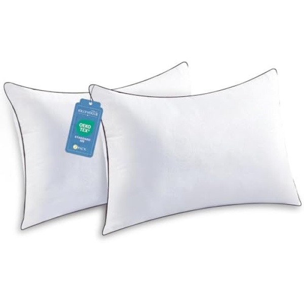 JOLLYVOGUE Standard Pillows Set of 2, Cooling and Supportive Pillows Full Size