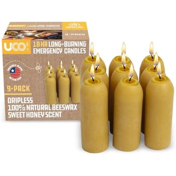 UCO 12-Hour Natural Beeswax Long-Burning Candles for UCO Candle Lanterns