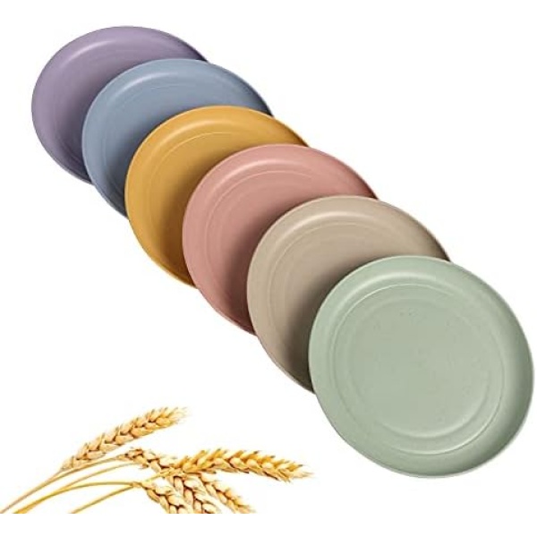 Wheat Straw Plates Lightweight Unbreakable Dinner Dishes Plates Set Dishwasher