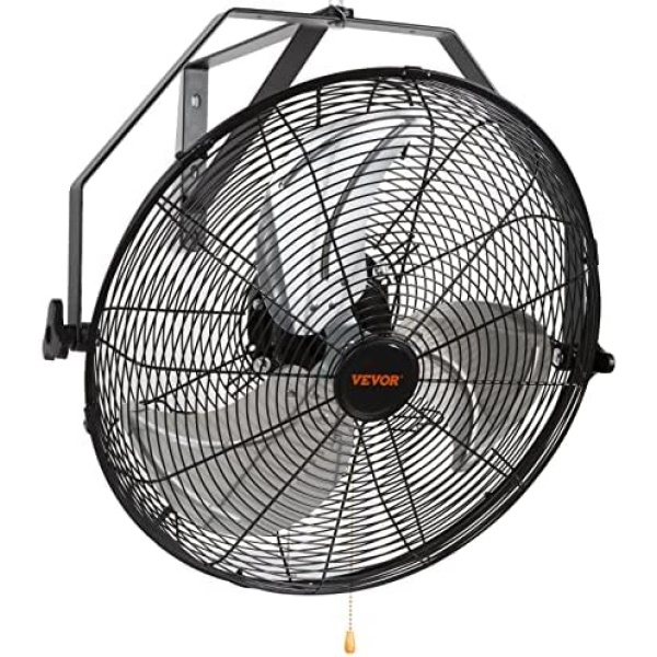 VEVOR 18 Inch Wall Mount Fan, 3-speed IP44 Waterproof, Max. 4150 CFM Wall